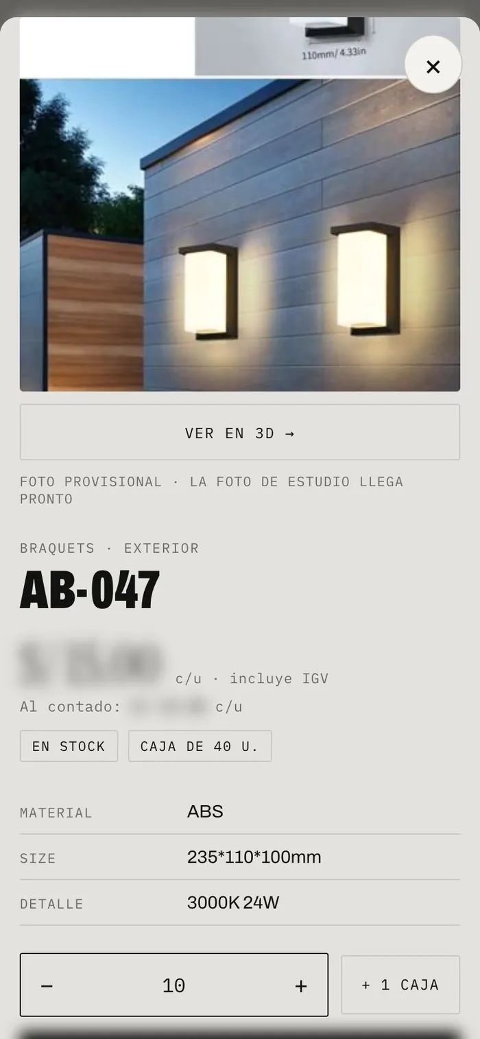 Ficha de producto en el celular